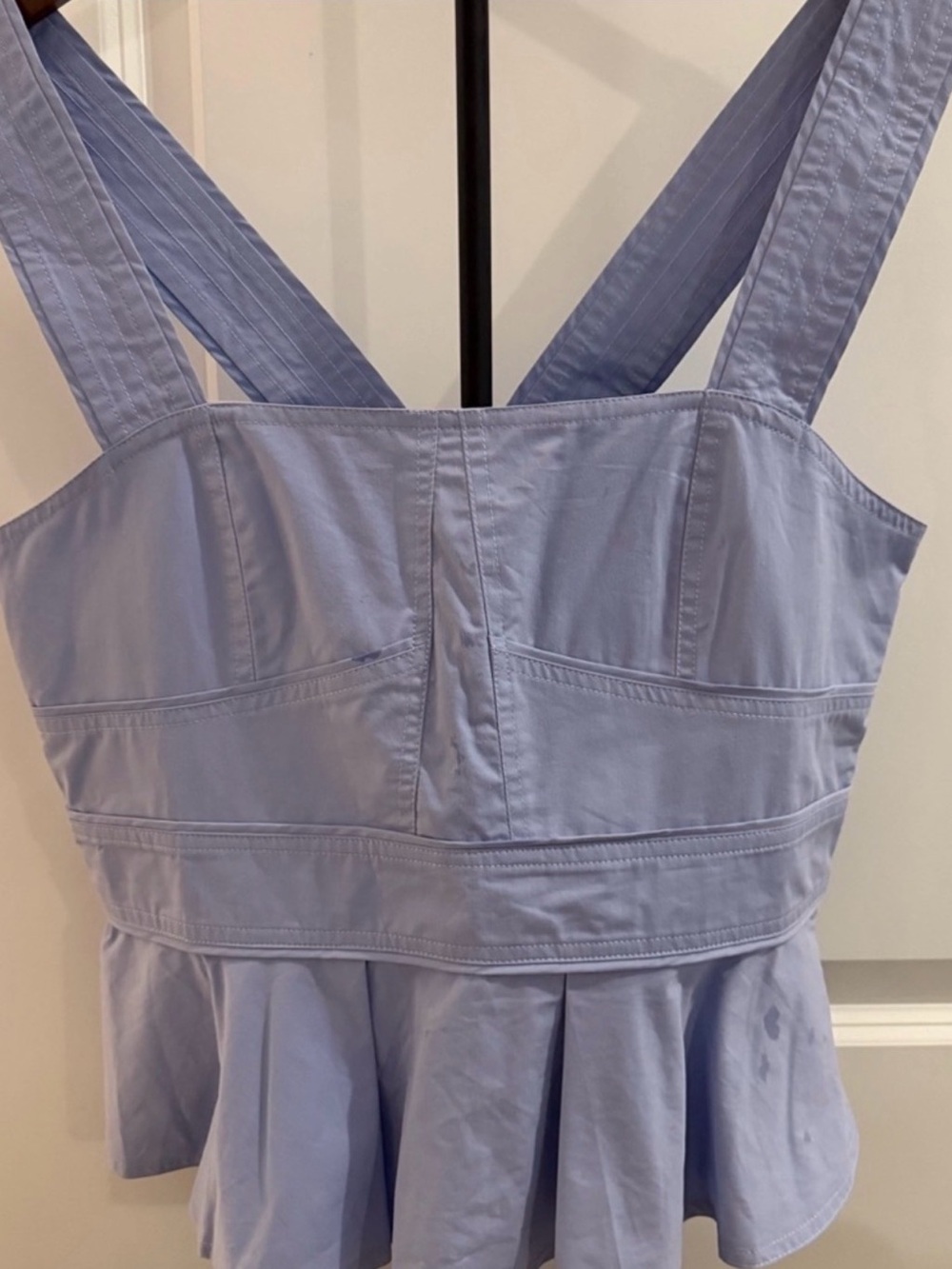 Like NEW! Sophie Rue French Blue Peplum Tank Top with back zip size M